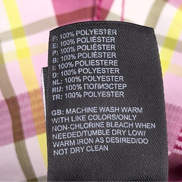 Size 6 The North Face Purple Yellow Plaid Shorts Drawstring Waistband Swim - Picture 11 of 11